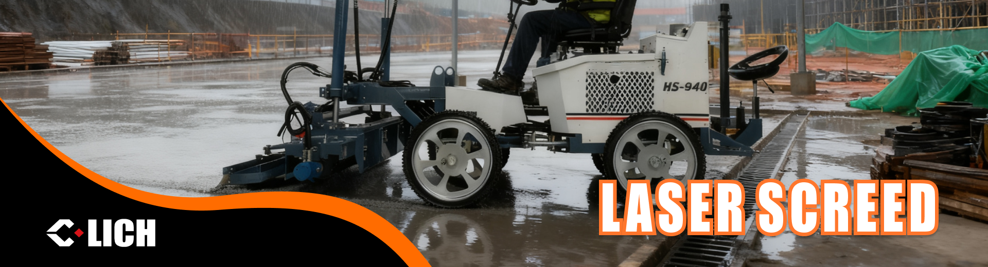 4 wheels laser screed machine