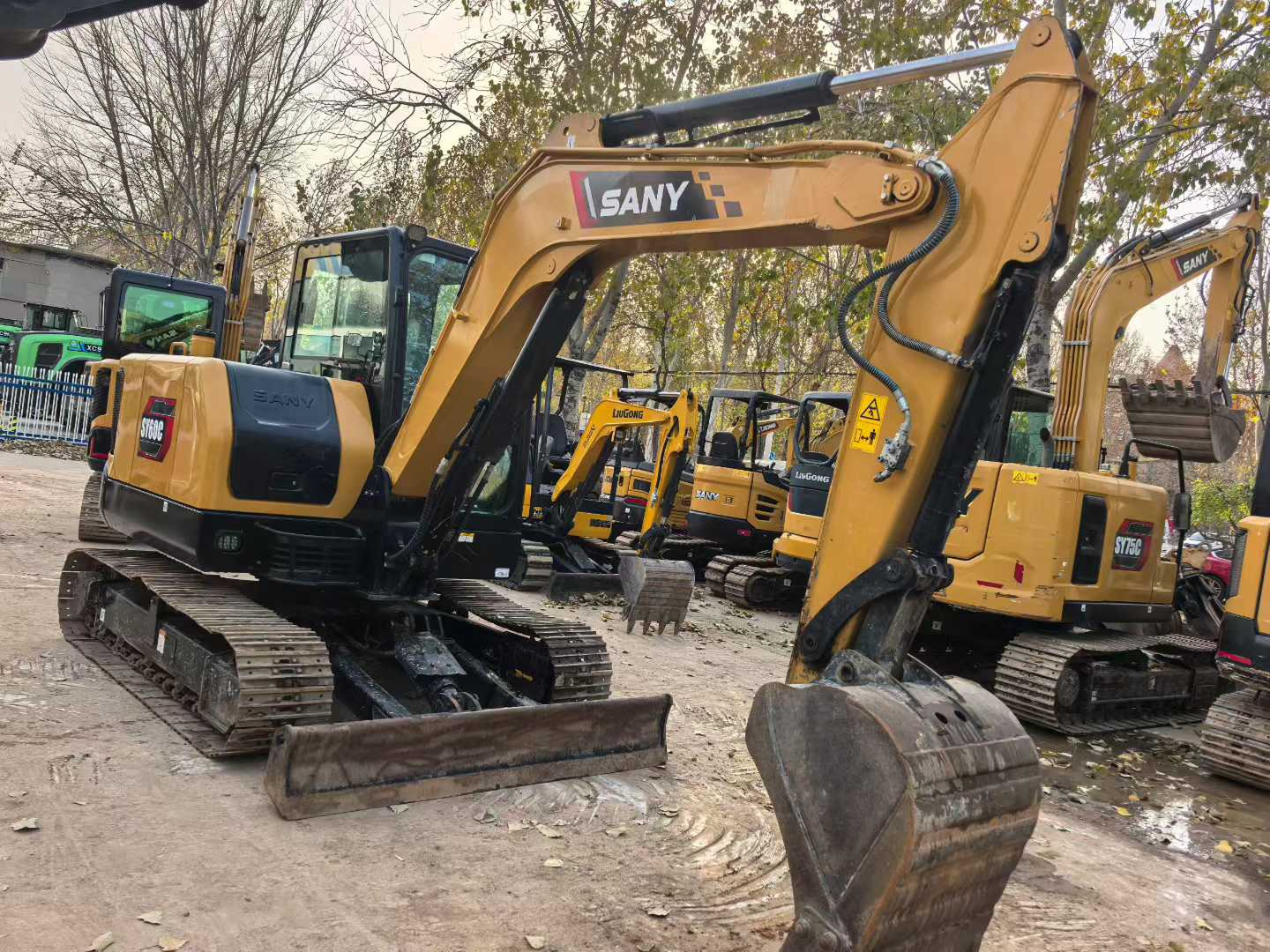A well-maintained second-hand Sany 60C excavator
